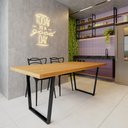 Ver imagem 1 de Mesa Industrial Lanna Madeira Maciça com Ferragem Preta 2,00m
