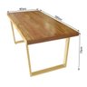 Mesa Industrial Lanna Madeira Maciça com Ferragem Dourada 1,80M - 5