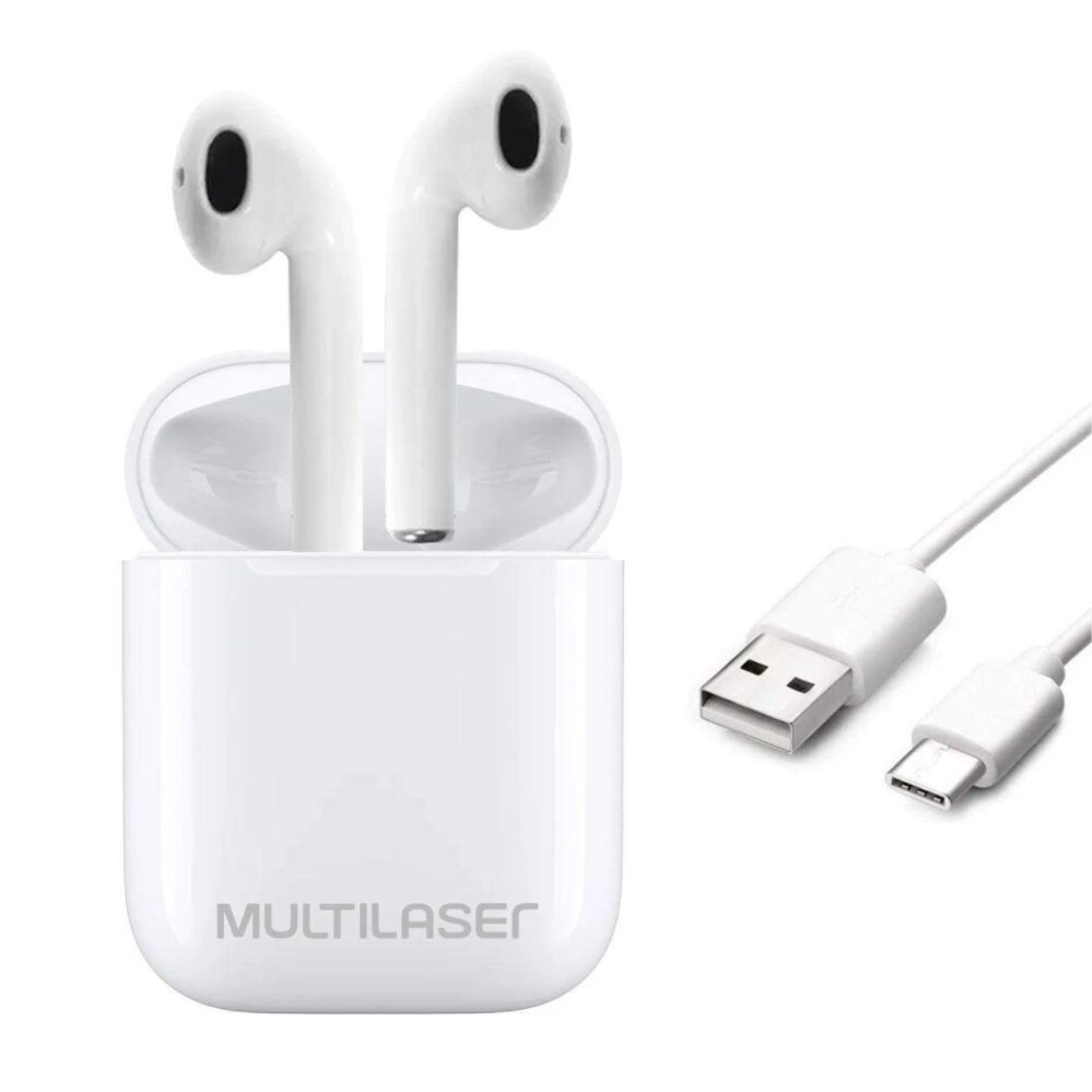 Fone De Ouvido Sem Fio Bluetoot Tws Airbuds Multilaser Ph326 Branco Madeiramadeira 5707