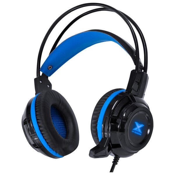 Headset Vx Gaming Taranis V2 P2 com Microfone - Preto e Azul - 1