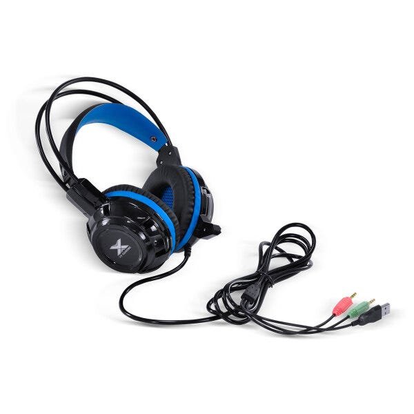 Headset Vx Gaming Taranis V2 P2 com Microfone - Preto e Azul - 9