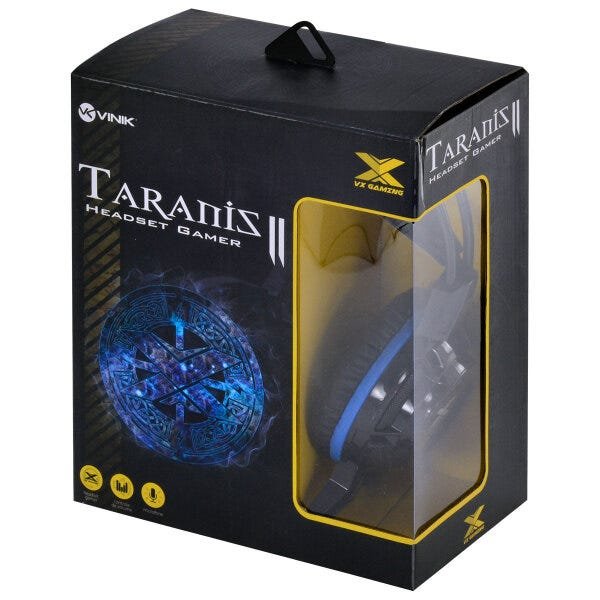 Headset Vx Gaming Taranis V2 P2 com Microfone - Preto e Azul - 4