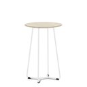 Ver imagem 1 de Mesa Lateral Pix Tampo em Mdf Cor Carvalho Claro Base em Aco Tubular Branco 40 Cm (alt) - 55377