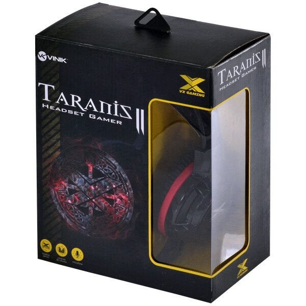 Headset Vx Gaming Taranis V2 P2 com Microfone - Preto e Vermelho - 4