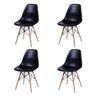 Conjunto de Mesa e 4 Cadeiras Pretas Eames Dkr 90cm Base Madeira Tampo Preto - 4