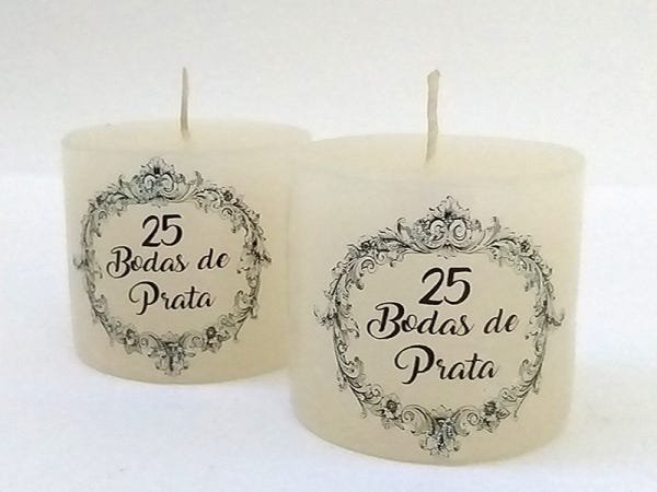 Vela Bodas de Prata - Kit 12 Unidades - 2