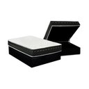 Ver imagem 1 de Cama Box Baú Casal: Colchão Molas Bonnel Luckspuma Eagle New + Base Crc Suede Black(138x188)