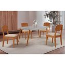 Ver imagem 1 de Conjunto: Mesa Sala Jantar Havana Curvo 120cm + 4 Cadeiras Havana Naturale/off White - Suede Creme