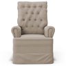 Poltrona de Amamentação e Descanso com Balanço e Puff Laís G05 Veludo Bege - Mpozenato - 7