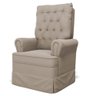 Poltrona de Amamentação e Descanso com Balanço e Puff Laís G05 Veludo Bege - Mpozenato - 8