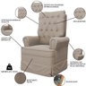 Poltrona de Amamentação e Descanso com Balanço e Puff Laís G05 Veludo Bege - Mpozenato - 3