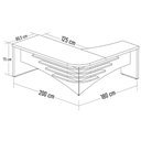 Ver imagem 4 de Mesa Diretor em L Lado Direito 200x180cm Corp A06 Carvalho/branco - Mpozenato