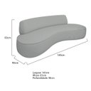 Ver imagem 3 de Sofá Curvo 2 Lugares Amsterdã 140cm Bouclé - Adj Decor Cinza