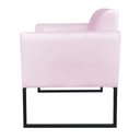 Ver imagem 2 de Poltrona Marisa Suede Base Metálica Preto Rosa Bebê