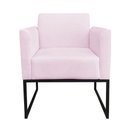 Ver imagem 6 de Poltrona Marisa Suede Base Metálica Preto Rosa Bebê