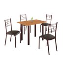 Ver imagem 1 de Conjunto Sala de Jantar Mila 4 Cadeiras Ella Marrom C/ Preto