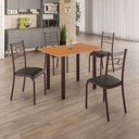 Ver imagem 4 de Conjunto Sala de Jantar Mila 4 Cadeiras Ella Marrom C/ Preto