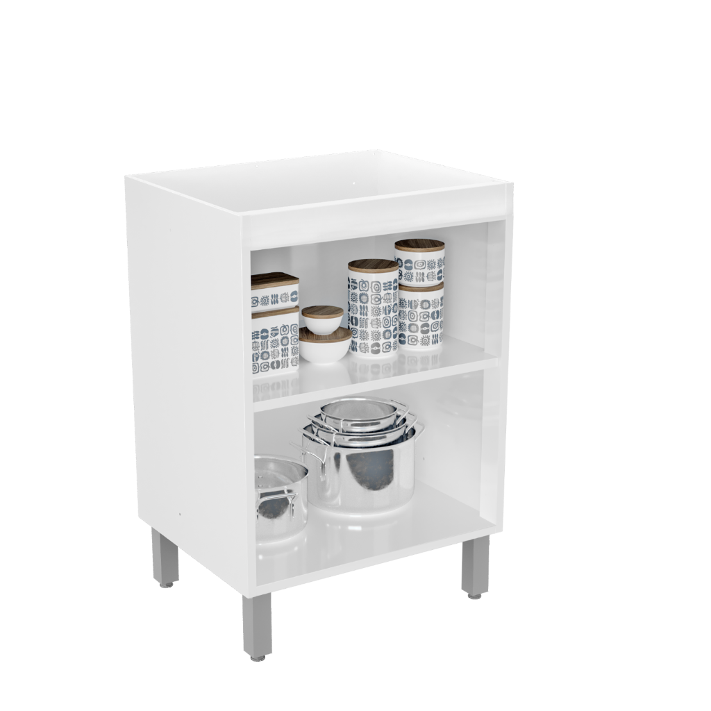 Balcão de Cozinha sem Tampo em Aço Quadria 1 Porta 60cm - Metalli Móveis Branco Ártico - 3