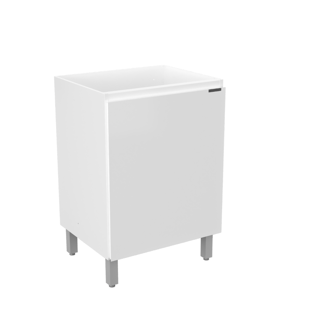 Balcão de Cozinha sem Tampo em Aço Quadria 1 Porta 60cm - Metalli Móveis Branco Ártico