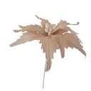 Ver imagem 4 de Flor Artificial Natalina Poinsétia Rose Tecido com Haste 58cm