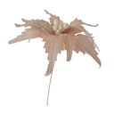 Ver imagem 5 de Flor Artificial Natalina Poinsétia Rose Tecido com Haste 58cm
