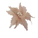 Ver imagem 6 de Flor Artificial Natalina Poinsétia Rose Tecido com Haste 58cm