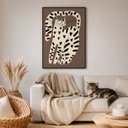 Ver imagem 5 de Quadro Canvas Gato Estilizado Brown 60x40cm Mold Branca