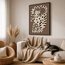 Ver imagem 4 de Quadro Canvas Gato Estilizado Brown 60x40cm Mold Branca
