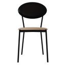 Ver imagem 3 de Kit 05 Cadeiras Estofada para Sala de Jantar Azuri Preto C01 Linho Areia Courino Preto - Lyam Decor