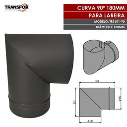 Curva 90º 180mm para Chaminé de Lareira - Tr1601-90 - 2