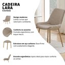 Ver imagem 2 de Kit 12 Cadeiras de Jantar Lara Estrutura em Aco Carbono Bronze Estofado em Linho Bege