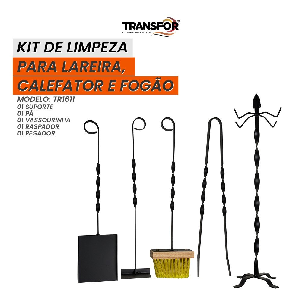 Kit Acessórios de Limpeza - Tr1611 - Lareiras, Calefatores, Fogões - 3