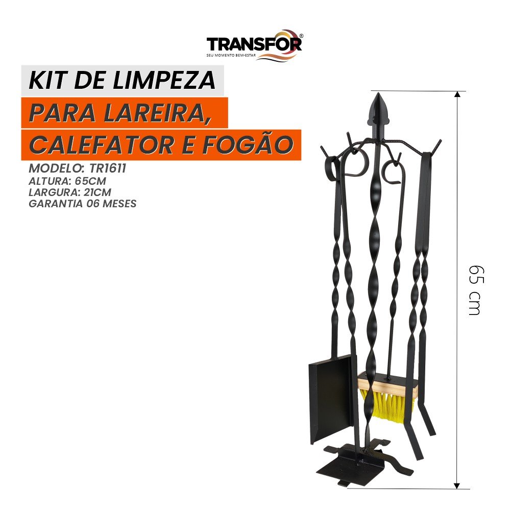 Kit Acessórios de Limpeza - Tr1611 - Lareiras, Calefatores, Fogões - 2