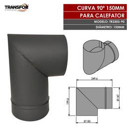 Curva 90º 150mm para Chaminé de Calefator - Tr3303-90 - 2