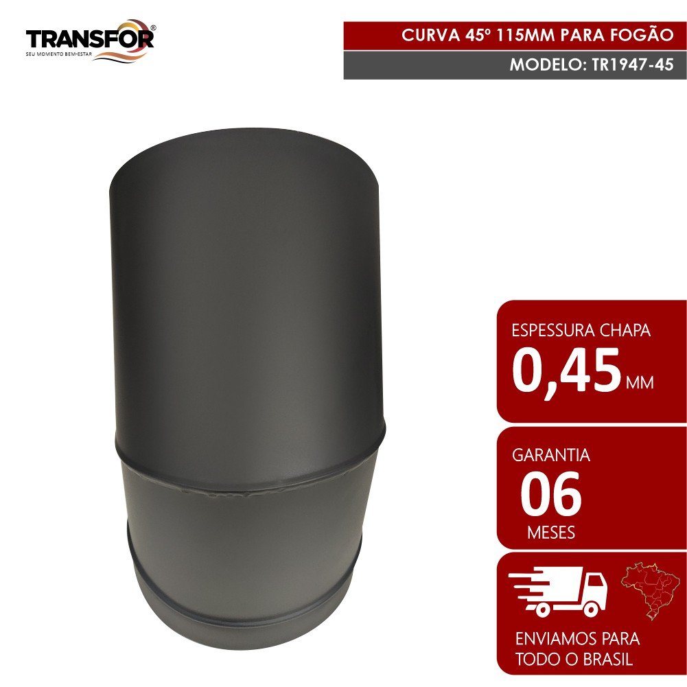 Curva 45º 115mm para Chaminé de Fogão - Tr1947-45 - 3