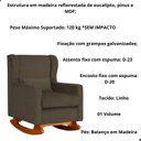 Ver imagem 3 de Kit Poltrona e Puff Aurora Balanço Linho Bege - Fm
