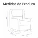 Ver mais imagens de Kit Poltrona e Puff Aurora Balanço Linho Bege - Fm