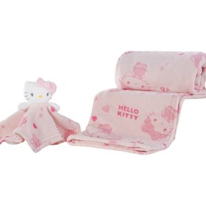 Manta com Naninha Coral Fleece Turma da Hello Kitty 75x100cm Hello Kitty