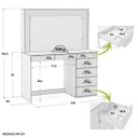 Ver imagem 2 de Penteadeira Ditália 7 Gavetas Branco Uv Acetinado