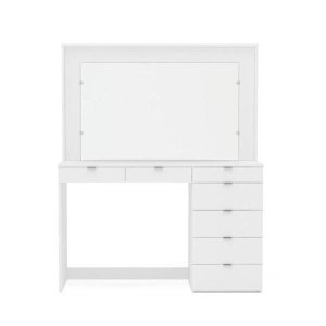 Penteadeira Ditália 7 Gavetas Branco Uv Acetinado