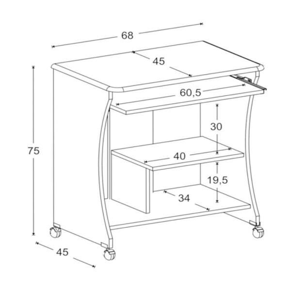 Mesa Computador Ditália Mc-153 Diamond - 6