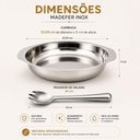 Ver mais imagens de Conjunto Salada 2 Pecas Inox Saladeira Cumbuca Pegador Mesa Bowl Posta Kit Servir Alimentos Utensili