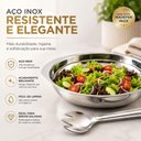 Ver imagem 3 de Conjunto Salada 2 Pecas Inox Saladeira Cumbuca Pegador Mesa Bowl Posta Kit Servir Alimentos Utensili