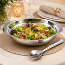 Ver imagem 2 de Conjunto Salada 2 Pecas Inox Saladeira Cumbuca Pegador Mesa Bowl Posta Kit Servir Alimentos Utensili