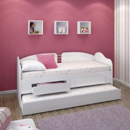 Sofá Cama Solteiro Ditália Cama Auxiliar 2 Gav.cm-08 Branco - 2