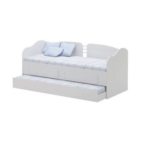 Sofá Cama Solteiro Ditália Cama Auxiliar 2 Gav.cm-08 Branco