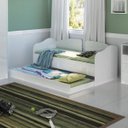 Ver imagem 4 de Sofá Cama Solteiro Ditália Cama Auxiliar 2 Gav.cm-08 Branco