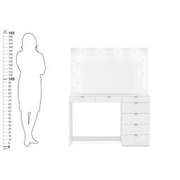 Penteadeira Ditália 7 Gavetas Branco com Kit Luz Camarim - 2