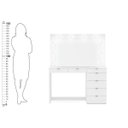 Ver imagem 2 de Penteadeira Ditália 7 Gavetas Branco com Kit Luz Camarim