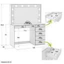 Ver imagem 4 de Penteadeira Ditália 7 Gavetas Branco com Kit Luz Camarim